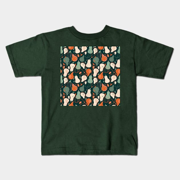 Seamless pattern with stylish pumpkins Kids T-Shirt by DanielK